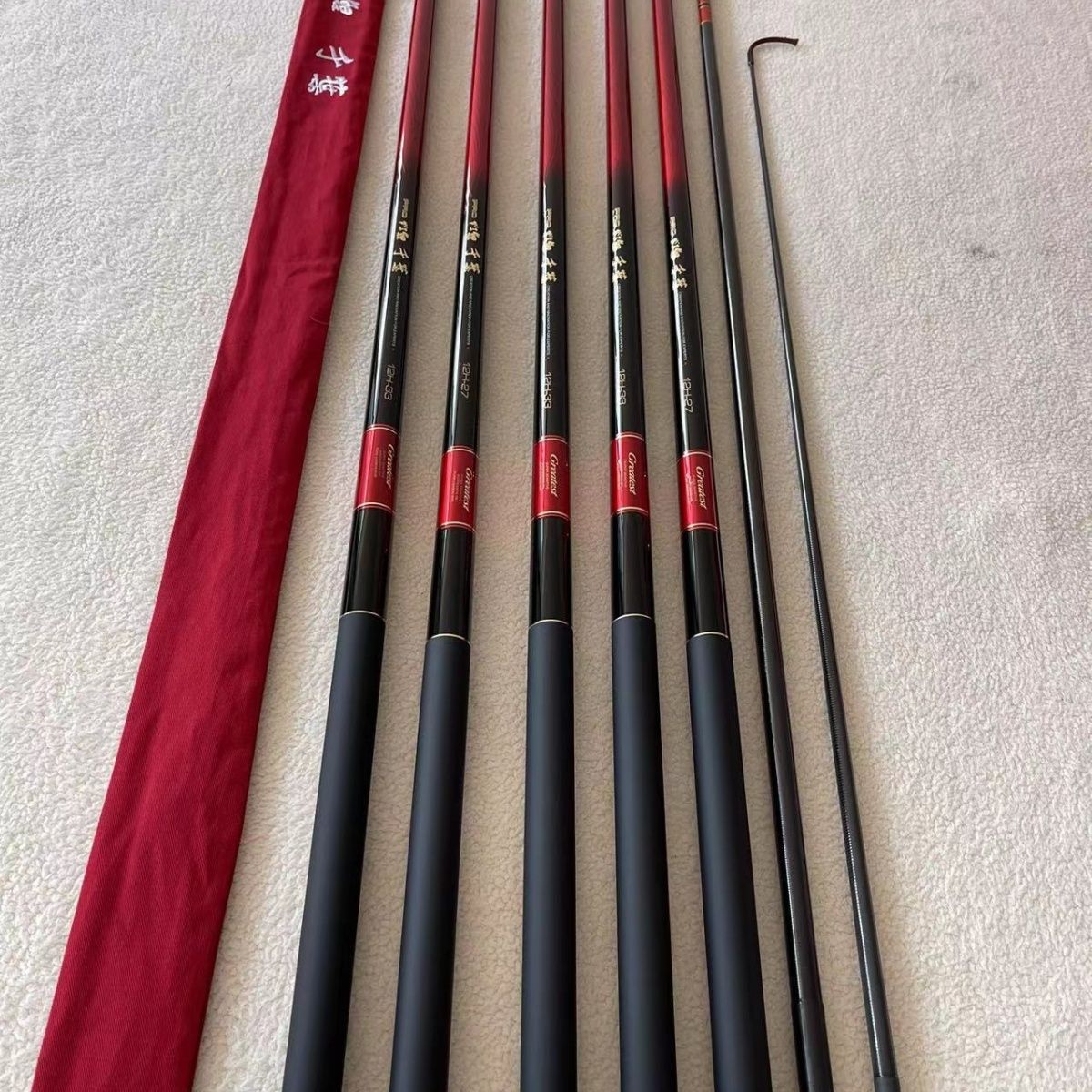 新品伽玛鲤千叶12H19调超轻硬黑坑飞磕鱼竿鲤鱼杆长节台钓竿