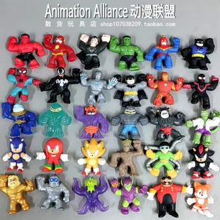 正版漫威英雄 索尼克迷你弹力软胶蜘蛛侠毒液拉伸回弹解压捏捏乐