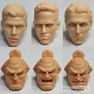 正版散货1/6 1/12 街霸本田 相扑手大力士古代兵人头雕白模配件