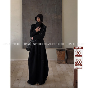 HANLU STUDIO品牌ss26先锋系列解构不规则立裁茧型棉麻半身裙春夏