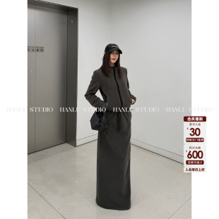 HanLu studio品牌线·小众原创双面毛呢奥利绒高腰抽绳半裙冬