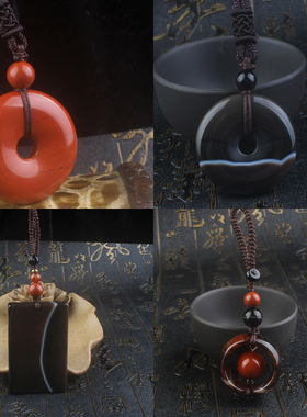 红竹石平安扣葫芦吊坠护身影子男