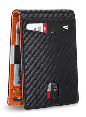 亚马逊男士钱包多卡位防盗钱夹卡包美金夹男款Rfid钱包wallet