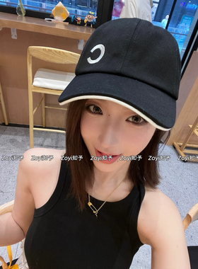 Zoyi知予 26新款休闲百搭黑色刺绣棒球帽女夏季防晒显脸小遮阳