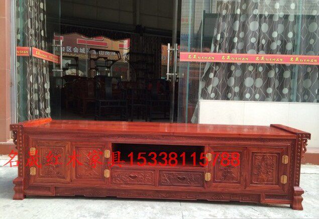 特价红木 实木 非洲小叶红檀电视柜 四季花电视柜 地柜 中式古典