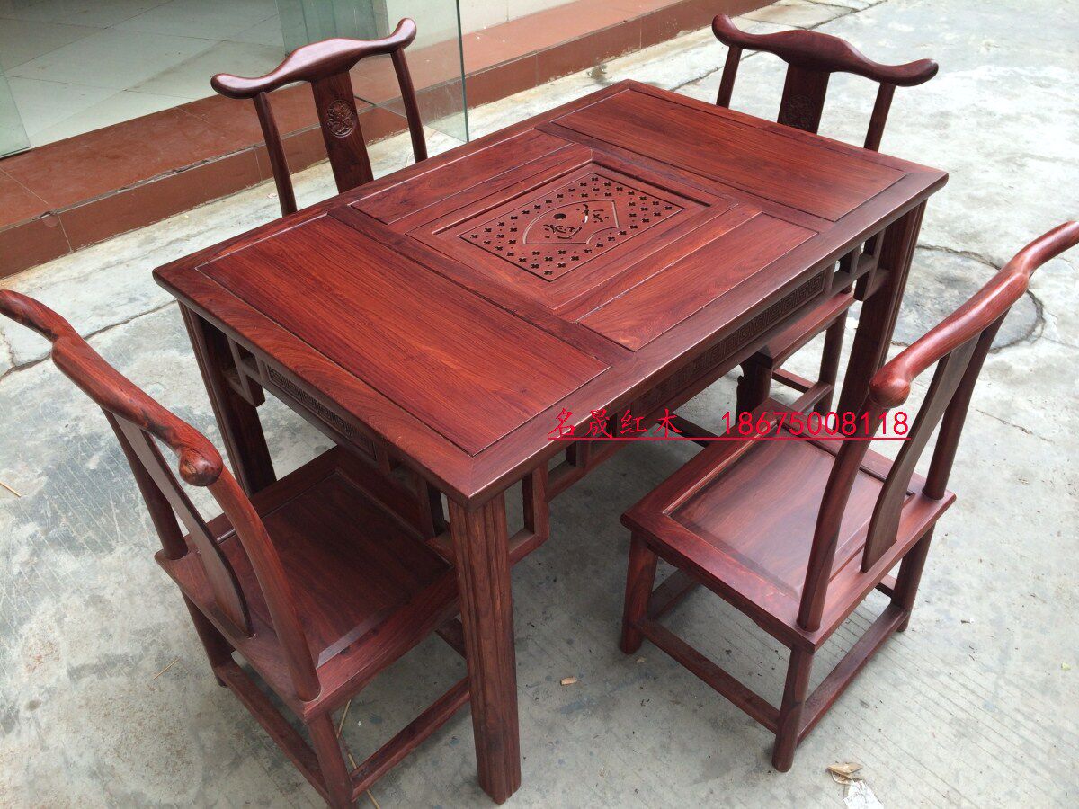 红木家具 明清仿古家具 非洲小叶红檀竹节茶台 休闲茶台 茶桌