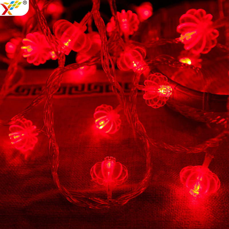 led彩灯闪灯串灯满天星户外庭院节日喜庆防水装饰小红灯笼星星灯