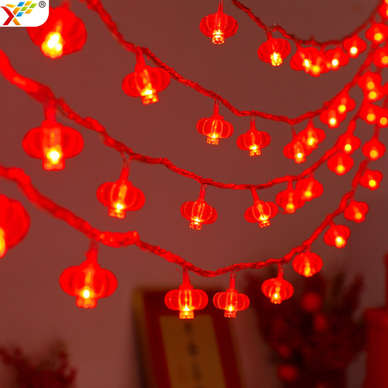 插电款防水灯笼LED彩灯闪灯串灯挂饰户外农村院子氛围感装饰布置