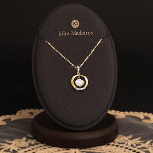 意大利john medeiros圆环贝母一辈子项链高级感轻奢女领针锁骨链