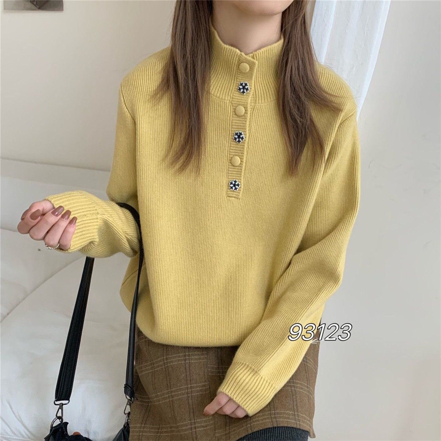 韩版半开领针织衫女2025冬季新款宽松显瘦百搭柔软套头毛衣上衣潮,女装/女士精品,毛针织衫,淘宝优惠券,粉丝福利购,淘宝优惠卷