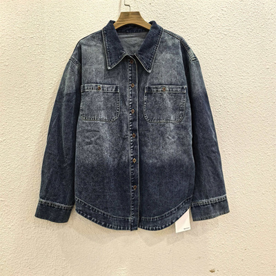 复古纯棉牛仔衬衫外套女显瘦百搭