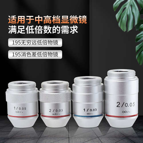生物显微镜物镜1x2x低倍无穷远