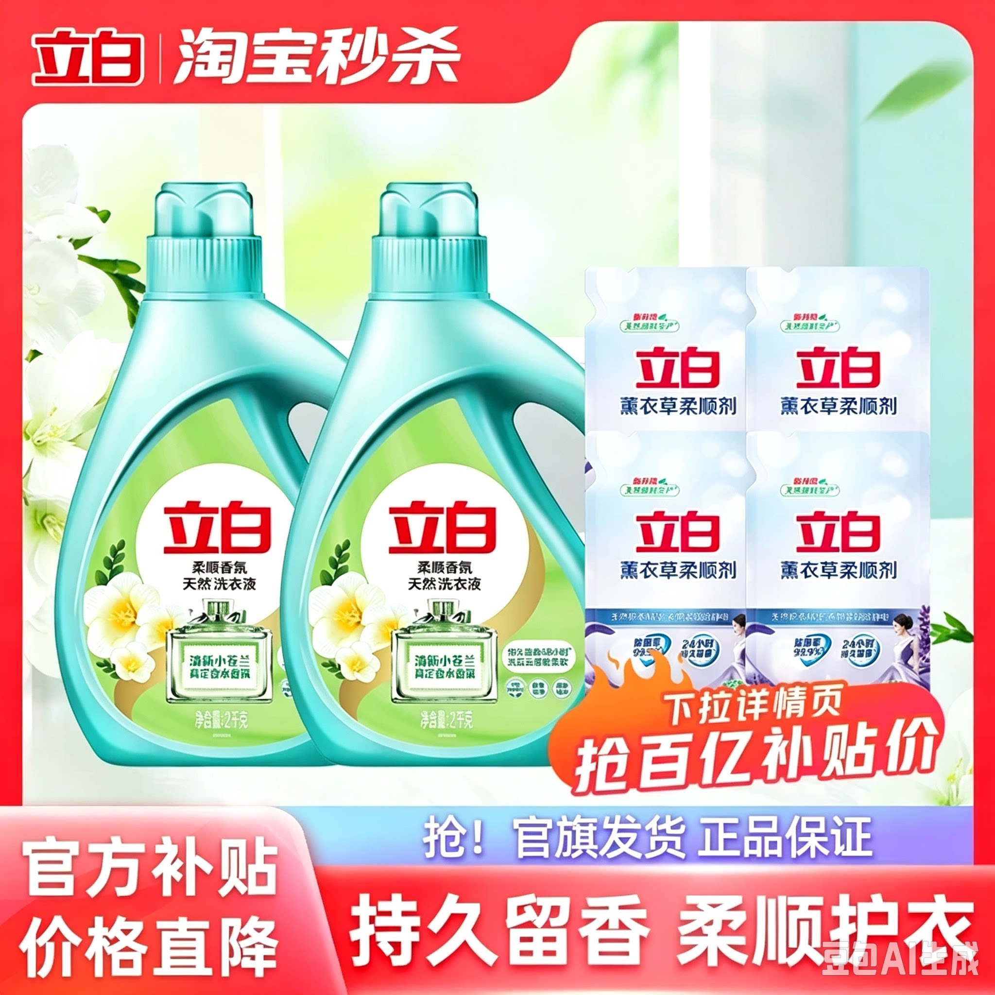 立白小苍兰液柔顺剂组合12斤 29元 - 线报酷
