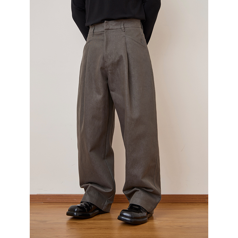 高级感立体剪裁复古休闲裤