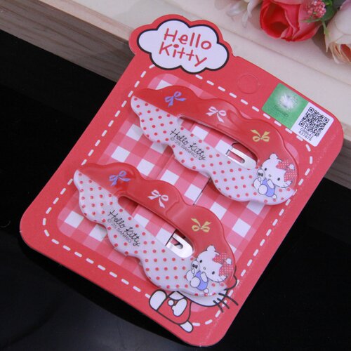 三丽鸥波点KT猫儿童发夹HelloKitty可爱公主BB夹子卡碎发啪啪夹女