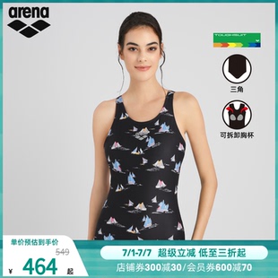 arena阿瑞娜2025新品 三角泳衣 女新游记抗氯舒适健身连体无袖