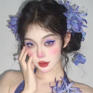 超仙紫色彼岸花发夹新中式花朵氛围感拍照头饰女古风汉服发饰头花