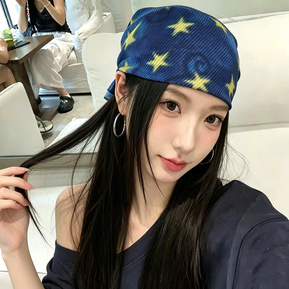 美式潮酷嘻哈街头薄款包头头巾y2k千禧辣妹方巾抹胸系脖丝巾发带