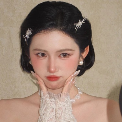 轻奢甜美新娘蝴蝶结发夹芭蕾风