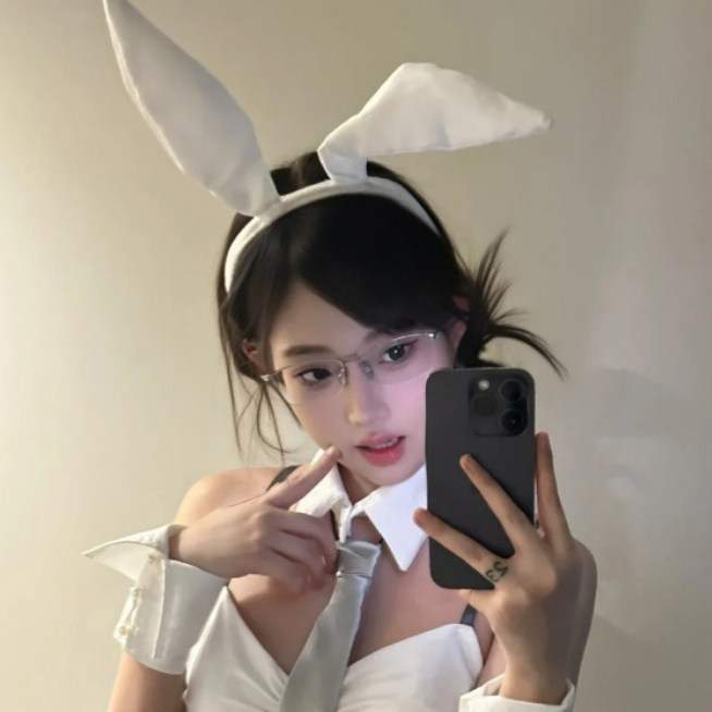 白色纯欲甜美长兔耳发箍少女心可爱兔女郎cos拍照头箍发饰头饰品