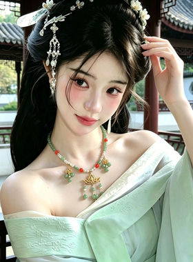超仙莲花软璎珞仿珍珠项链