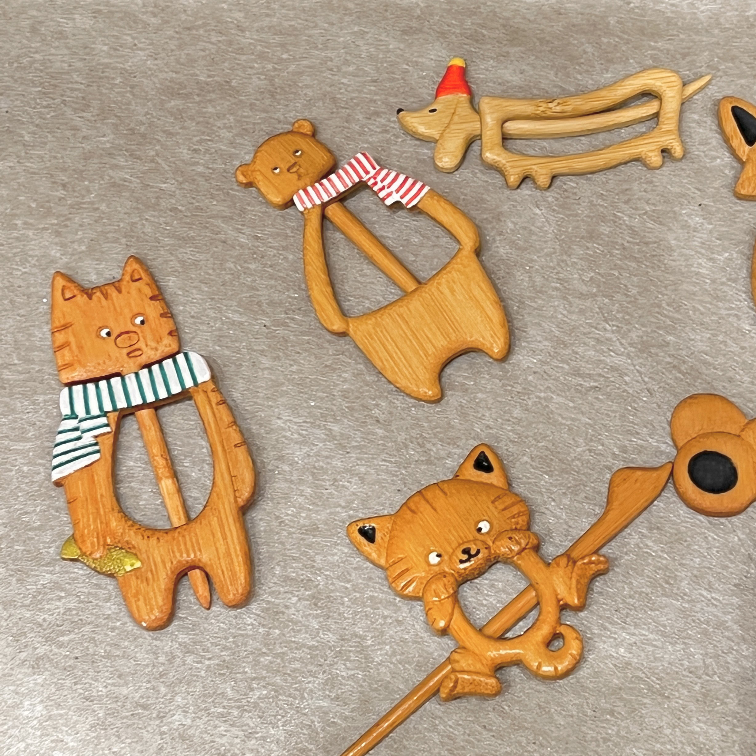 卡通可爱动物春秋季毛衣木质固定胸针服装别针立体高级装饰配饰扣