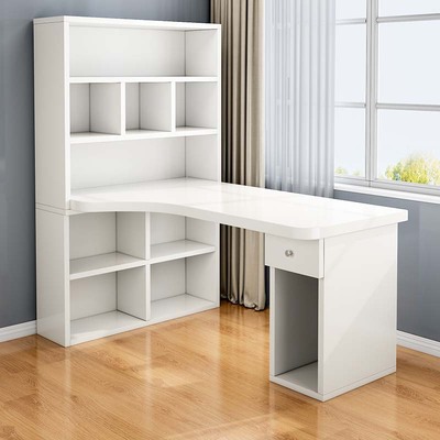 书桌书架一体转角台式电脑桌
