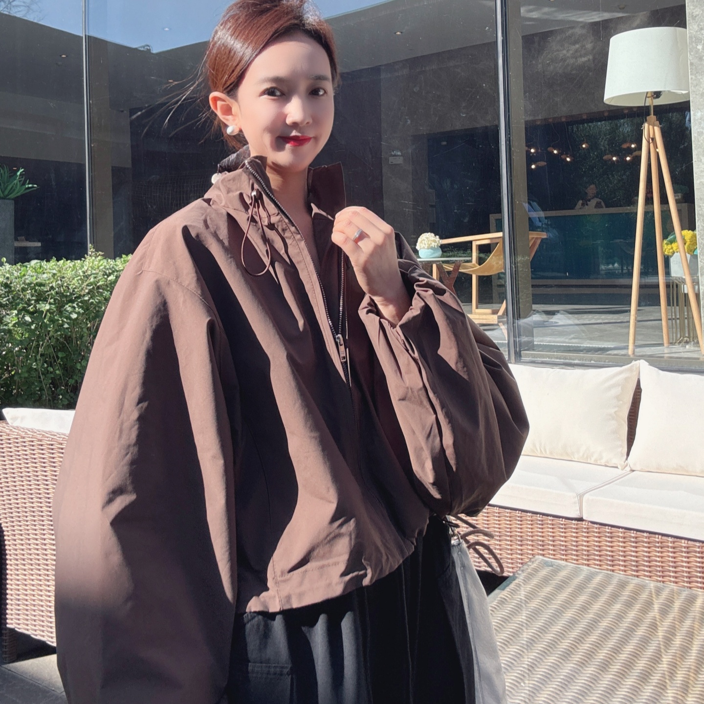 立领短款秋款上衣女时尚洋气外套