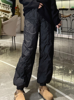 羽绒裤女冬季外穿束脚宽松九分欧货网红白鸭绒裤子女新款2025爆款