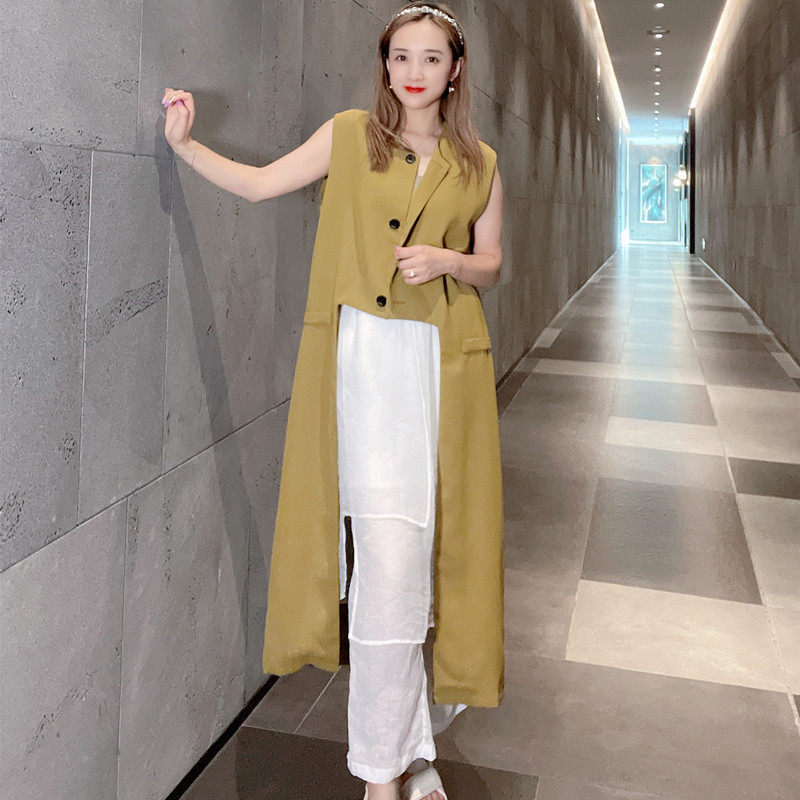 小众设计师马夹女长款过膝欧货气质大牌高级感西装马甲背心网红秋,女装/女士精品,马夹,淘宝优惠券,粉丝福利购,淘宝优惠卷