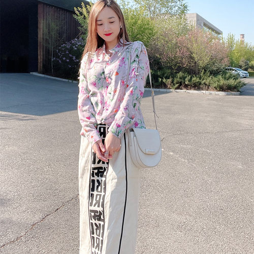 修身中国风单排扣长袖真丝衬衫