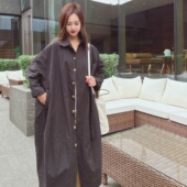 衬衫 外套女款 秋季 长款 新款 宽松慵懒风茧型洋气简单大方高级感上衣