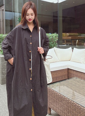 长款衬衫外套女款秋季新款宽松慵懒风茧型洋气简单大方高级感上衣