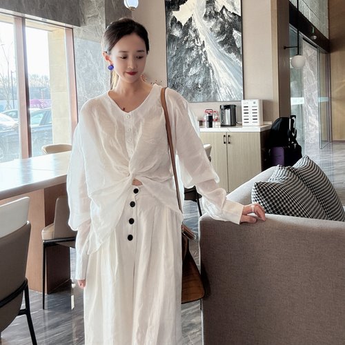 亚麻防晒衬衫薄款轻奢高级感洋气