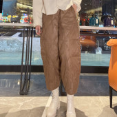 高级感百搭欧货阔腿萝卜鸭绒裤 洋气羽绒裤 外穿时尚 冬季 女2024新款