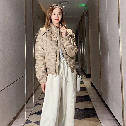 羽绒服女款2024新款冬季立领薄款白鸭绒短款上衣女时尚洋气时髦潮