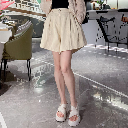 遮肉a字短裤女夏天设计感小众牛仔阔腿裤休闲今年流行裤子2023潮