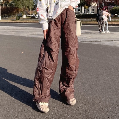 常规自然腰白鸭绒羽绒裤