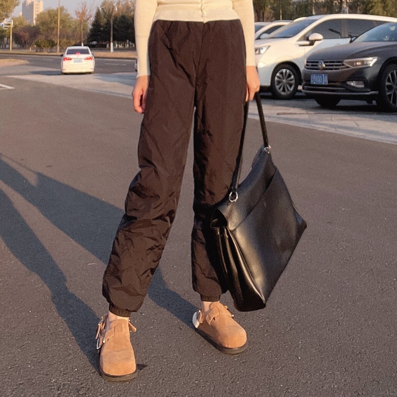 常规自然腰白鸭绒束脚羽绒裤