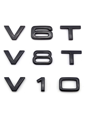 奥迪A6LA7A8LA5R8改装V6TV8TV10黑色侧标叶子板装饰字标贴车尾贴