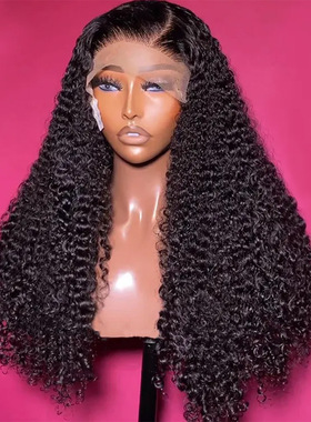 100% Human Hair Raw Hair Burmese Curly Wig  Lace Frontal