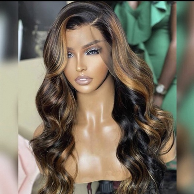 13x4 lace wig PB/30蛇曲大波卷欧美跨境亚马逊长卷发真人卷发