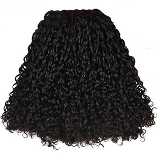 8A真人发帘 pixie curly human hair bundles Natural color