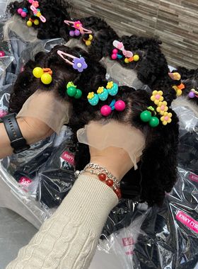 Baby Wig Kid's Wigs Kinky Curly 5*5 Lace真人发小网帽儿童假发