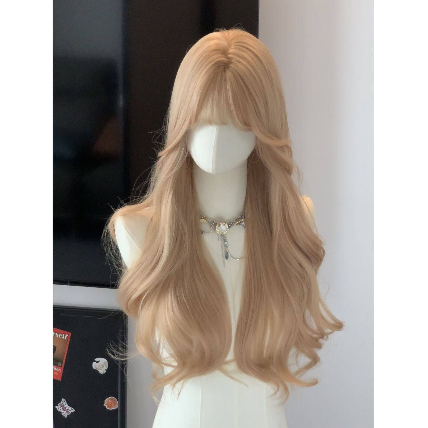 Rose奶茶金女款全头套长卷发