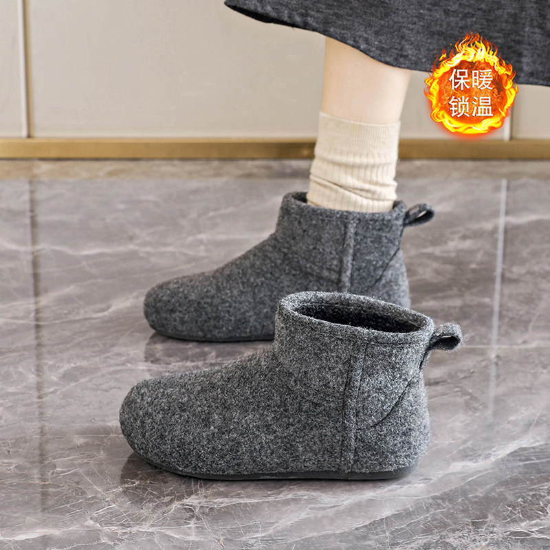 冬季新款加厚毛呢保暖雪地靴高帮中筒休闲女靴子时尚保暖配裙子鞋,女鞋,时尚雪地靴,淘宝优惠券,粉丝福利购,淘宝优惠卷