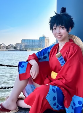 路飞cos服红色和服海贼王和之国cos服索隆cosplay服动漫扮演服