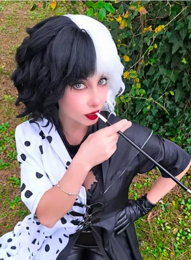 黑白魔女库伊拉 ·德维尔cosplay连衣裙电影101忠狗cos舞台表演服