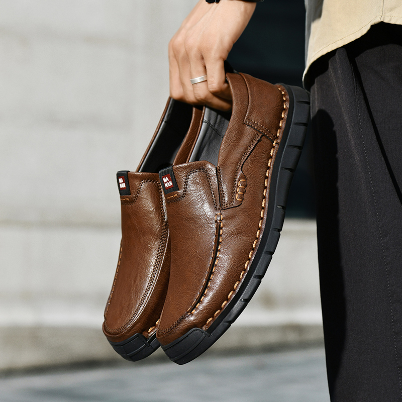 保罗骆驼厚底休闲皮鞋春秋款