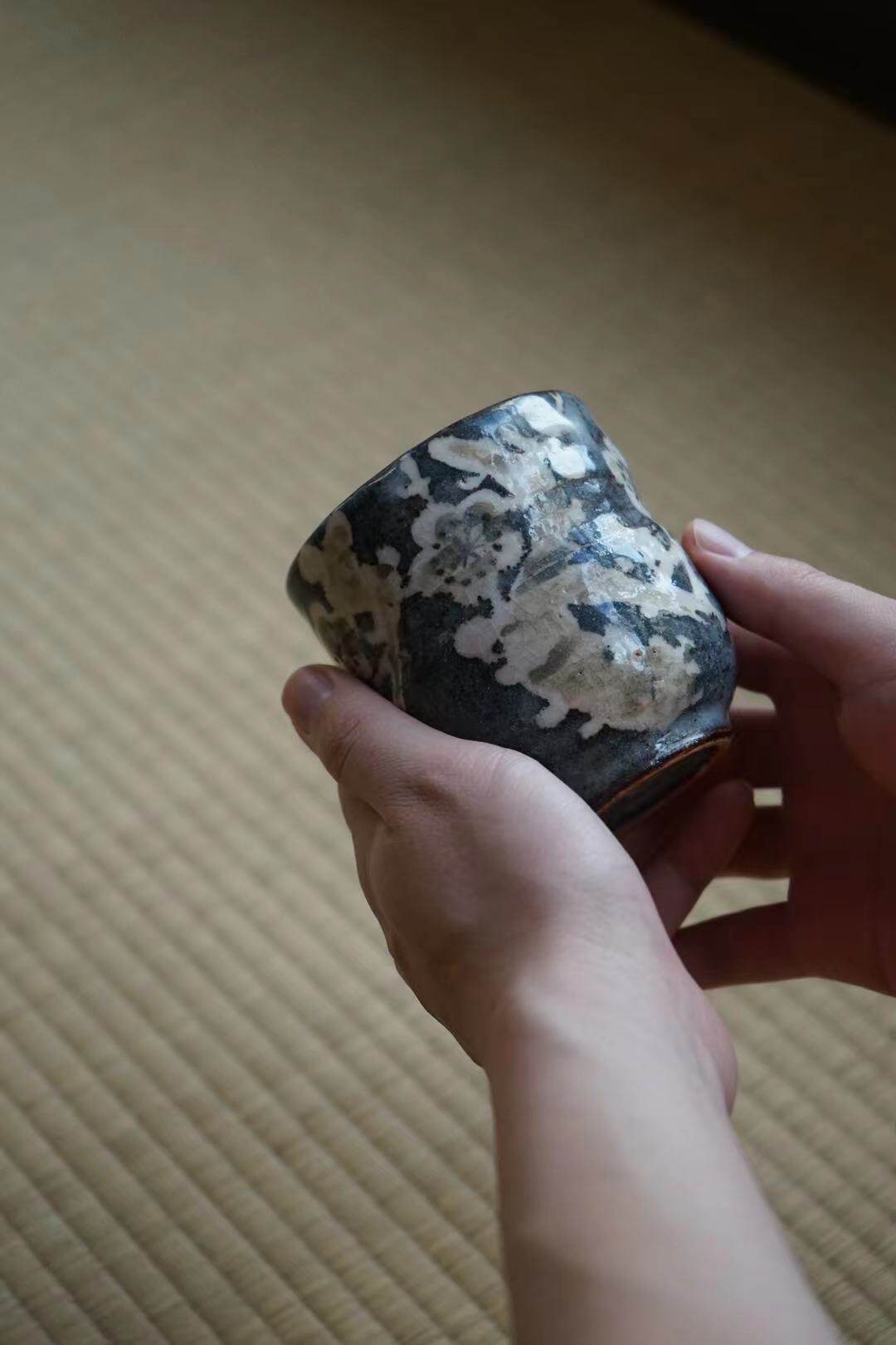 日本陶瓷杯 白梅志野杯  志野烧 主人杯 日式 咖啡杯